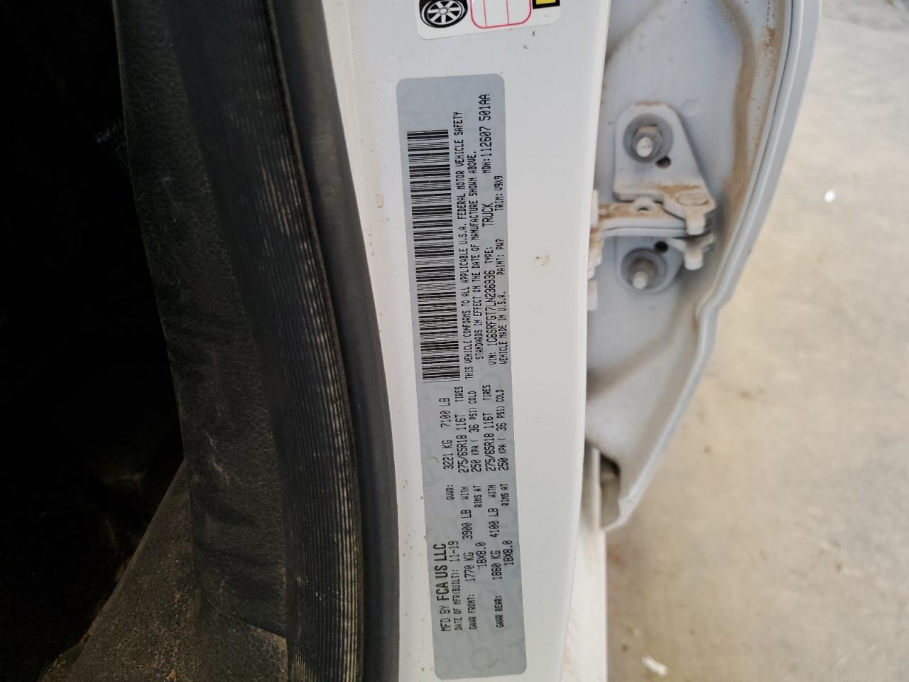 2020 Ram 1500 Tradesman VIN: 1C6SRFGT7LN236936 Lot: 60854594