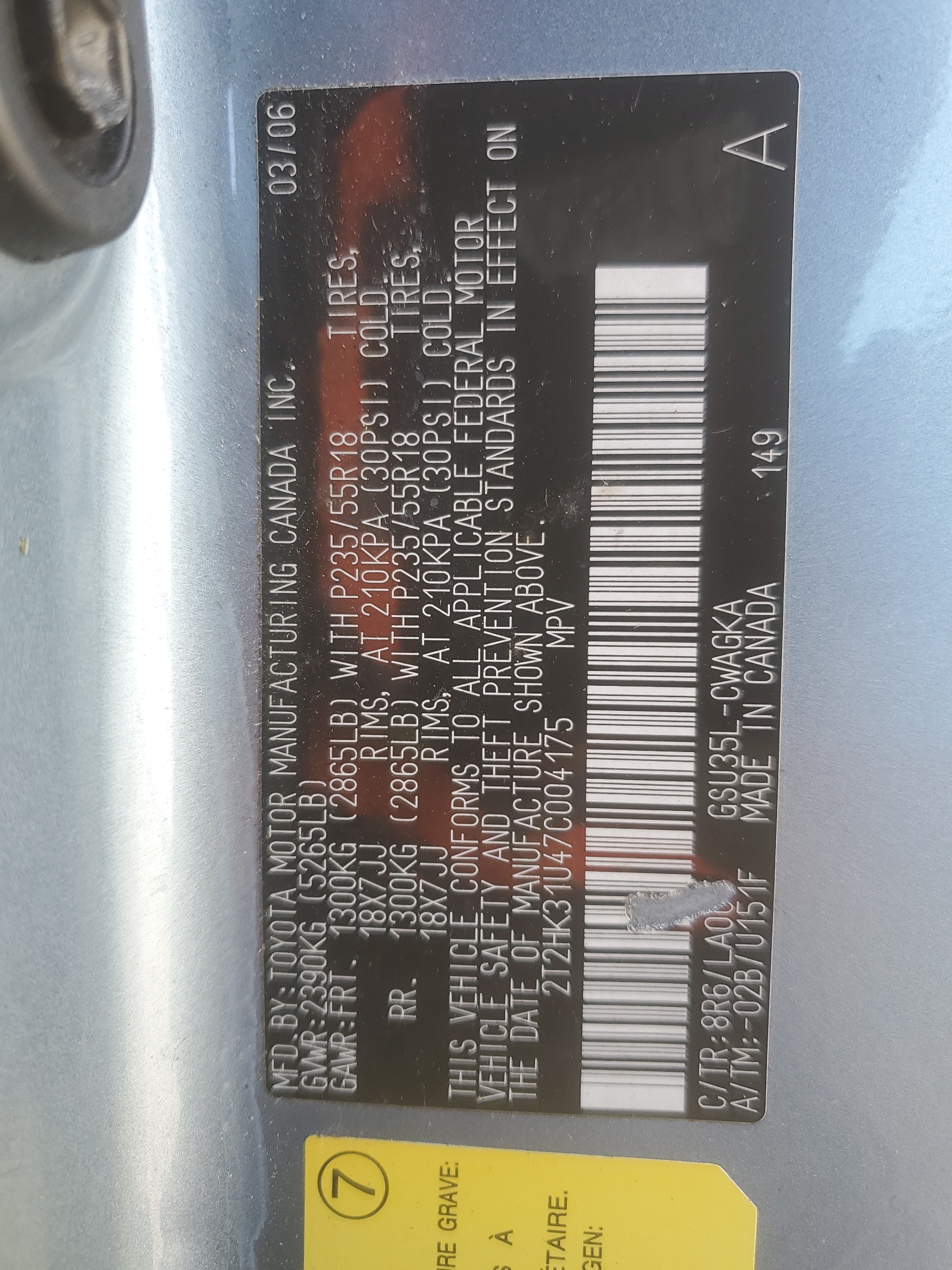 2T2HK31U47C004175 2007 Lexus Rx 350