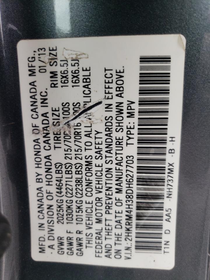 2013 Honda Cr-V Lx VIN: 2HKRM4H38DH627703 Lot: 57579674