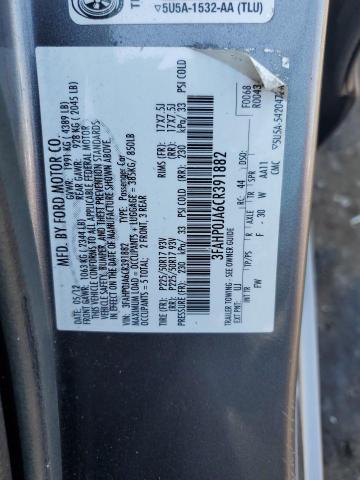 3FAHP0JA6CR391882 | 2012 Ford fusion sel