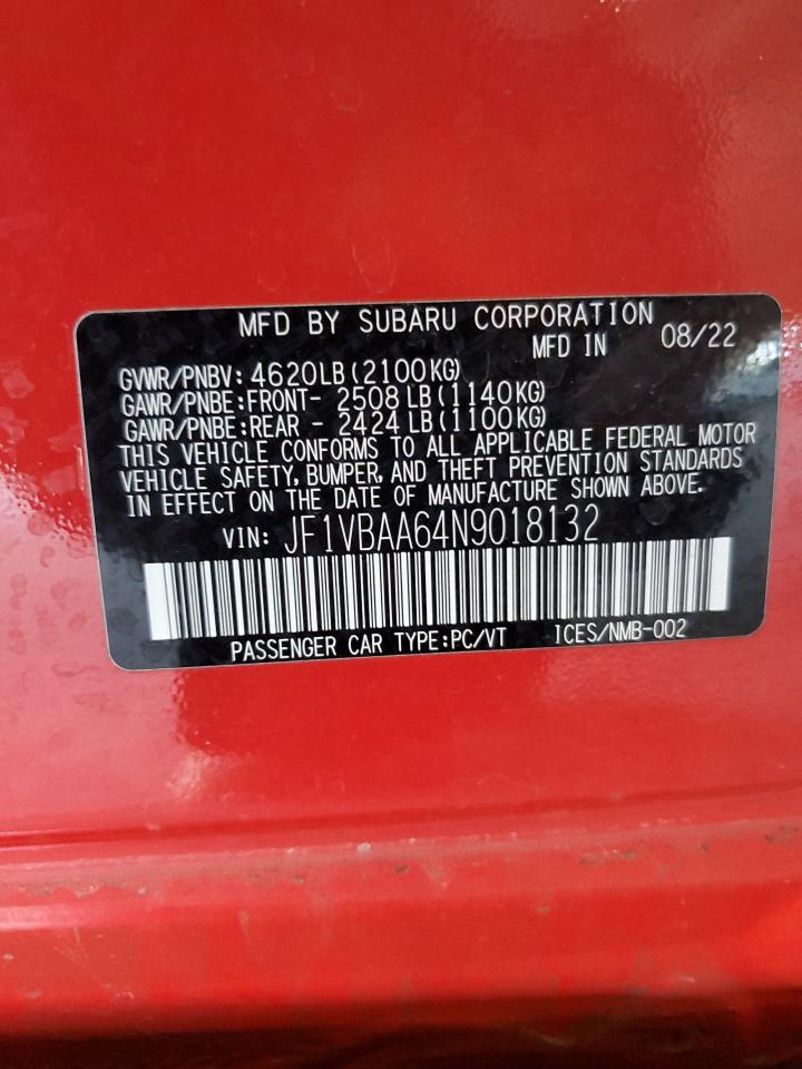 JF1VBAA64N9018132 2022 Subaru Wrx