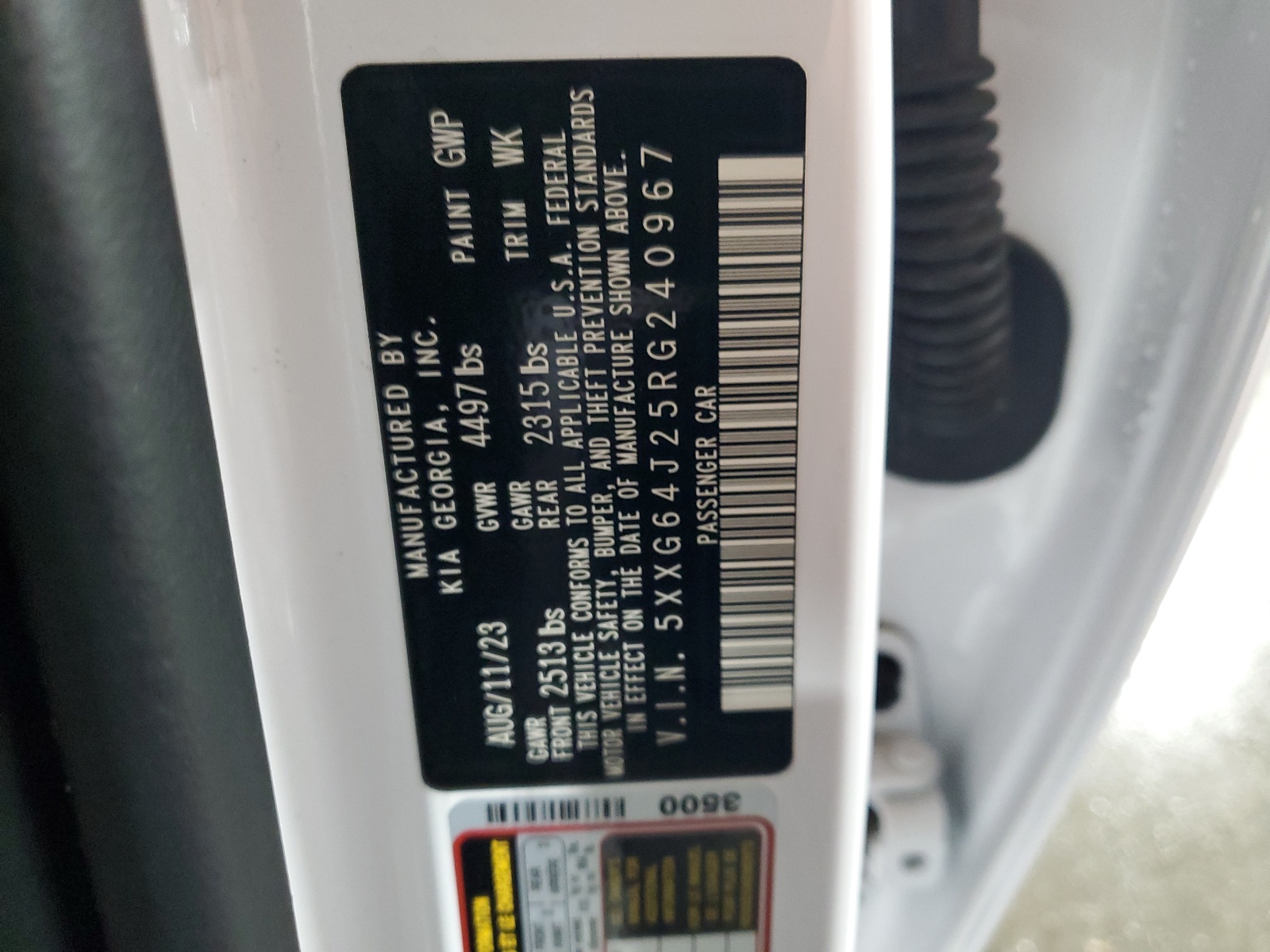 5XXG64J25RG240967 2024 Kia K5 Gt Line