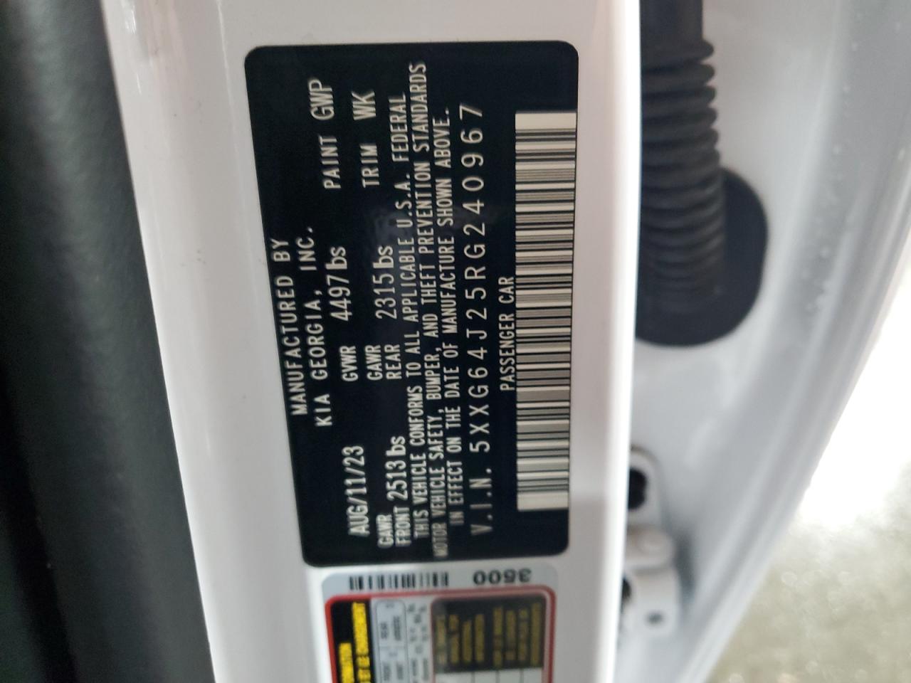 2024 Kia K5 Gt Line VIN: 5XXG64J25RG240967 Lot: 59598134