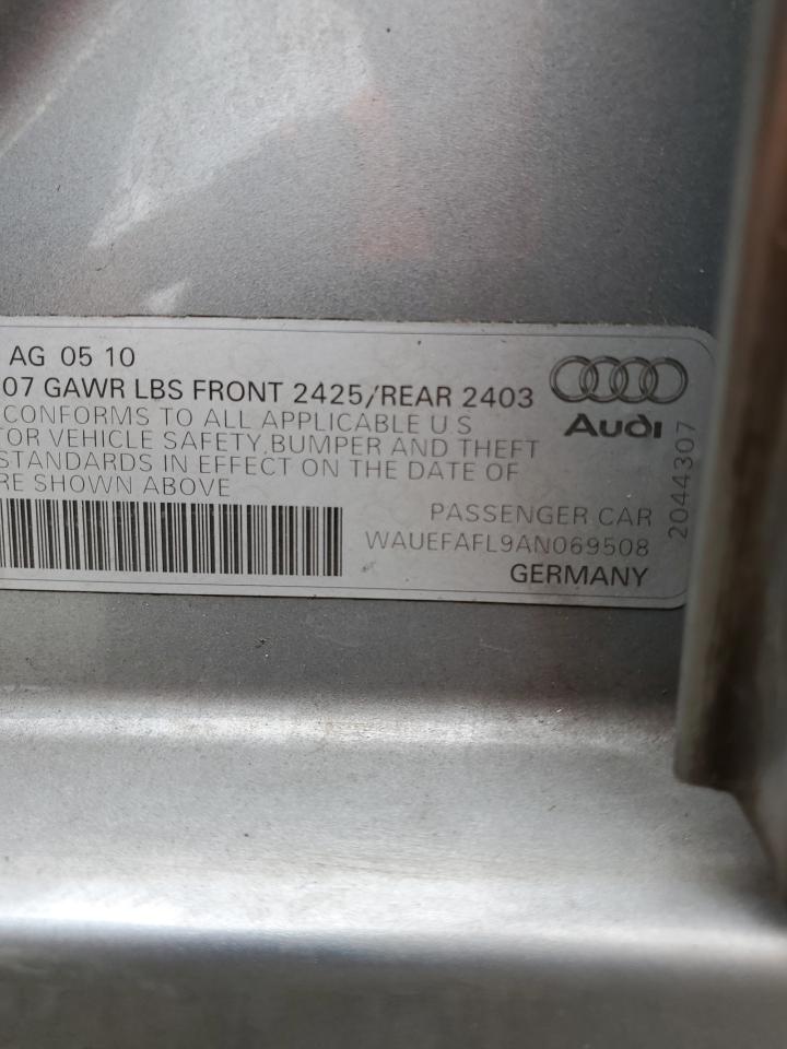 2010 Audi A4 Premium Plus VIN: WAUEFAFL9AN069508 Lot: 60966814