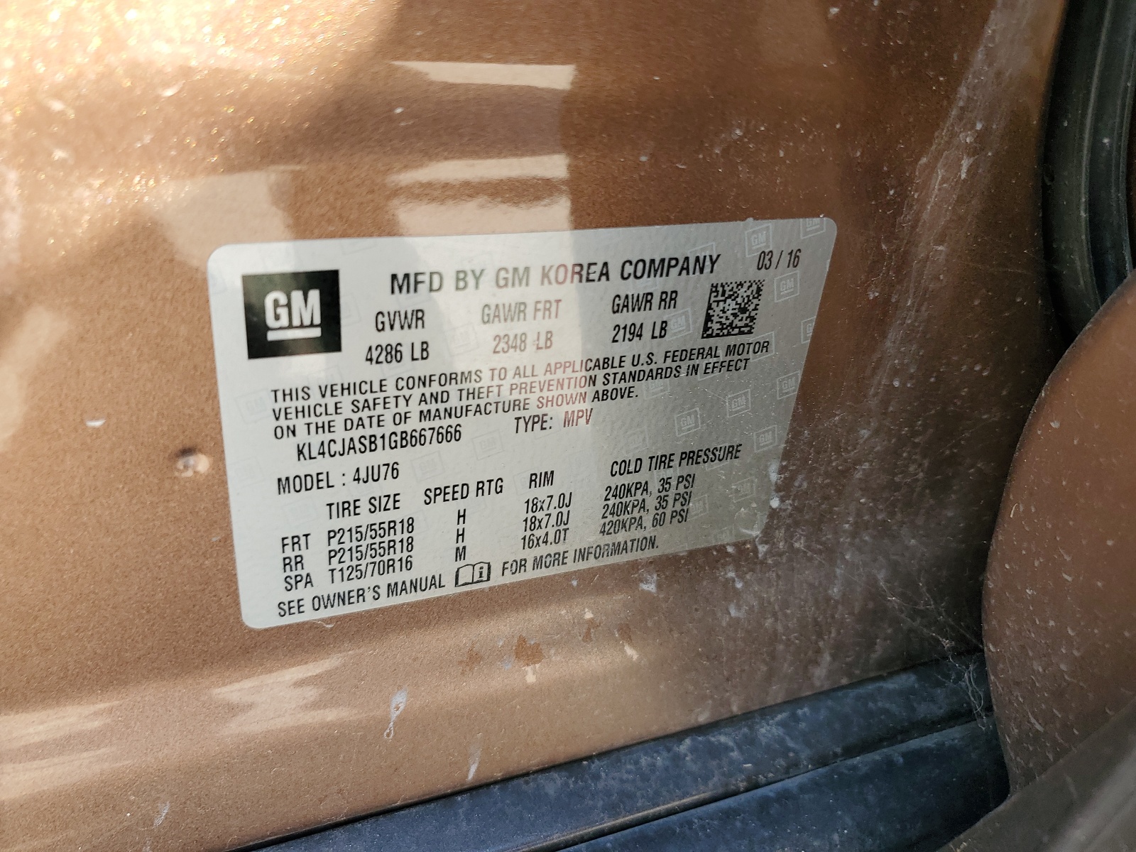 KL4CJASB1GB667666 2016 Buick Encore