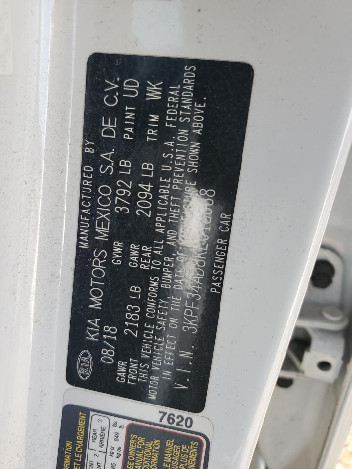 2019 Kia Forte Gt Line VIN: 3KPF34AD8KE018668 Lot: 58637374