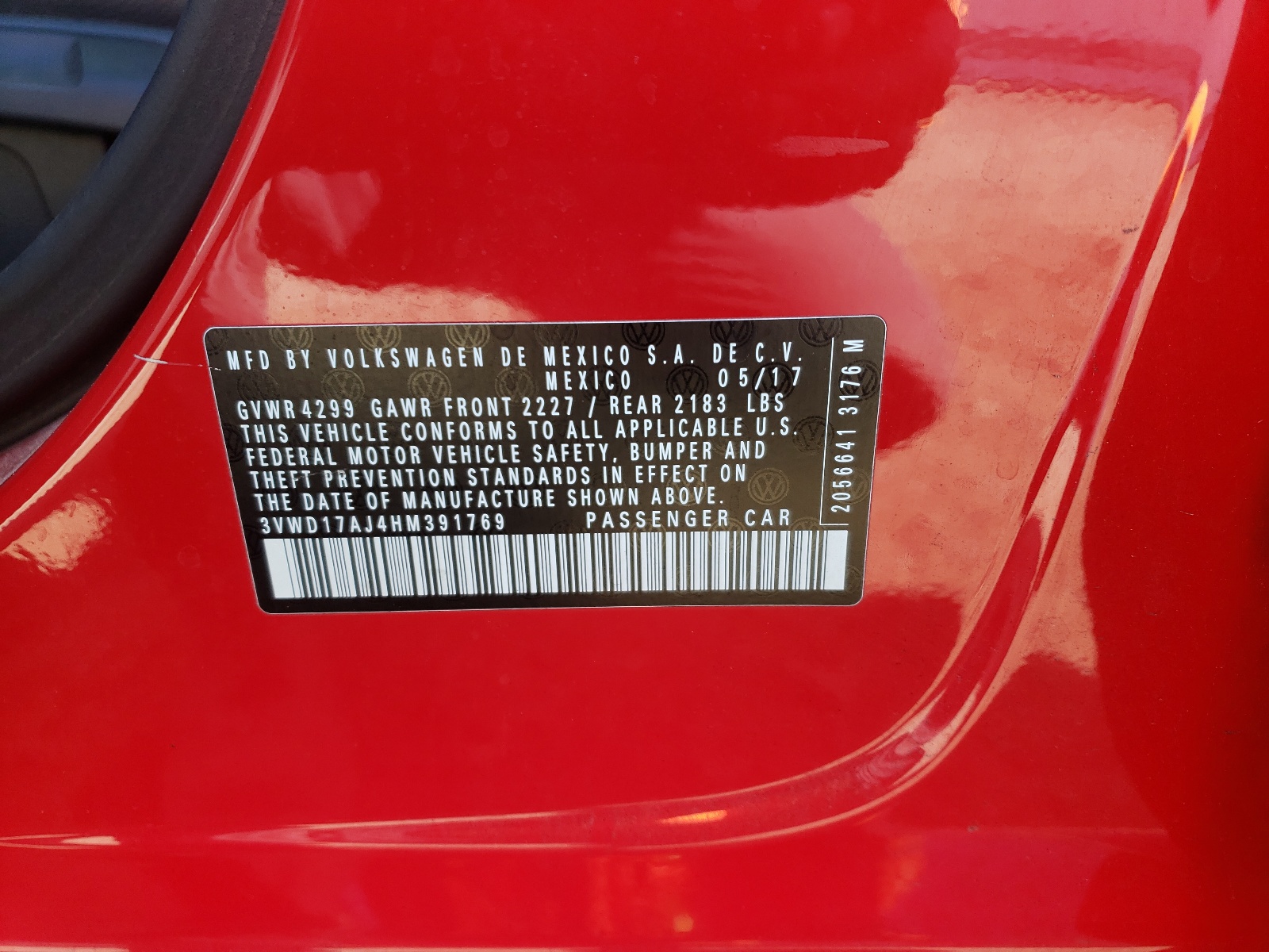 3VWD17AJ4HM391769 2017 Volkswagen Jetta Sport