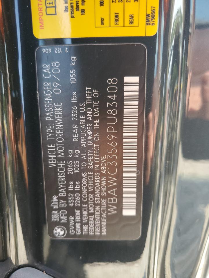 2009 BMW 328 Xi VIN: WBAWC33569PU83408 Lot: 59063194