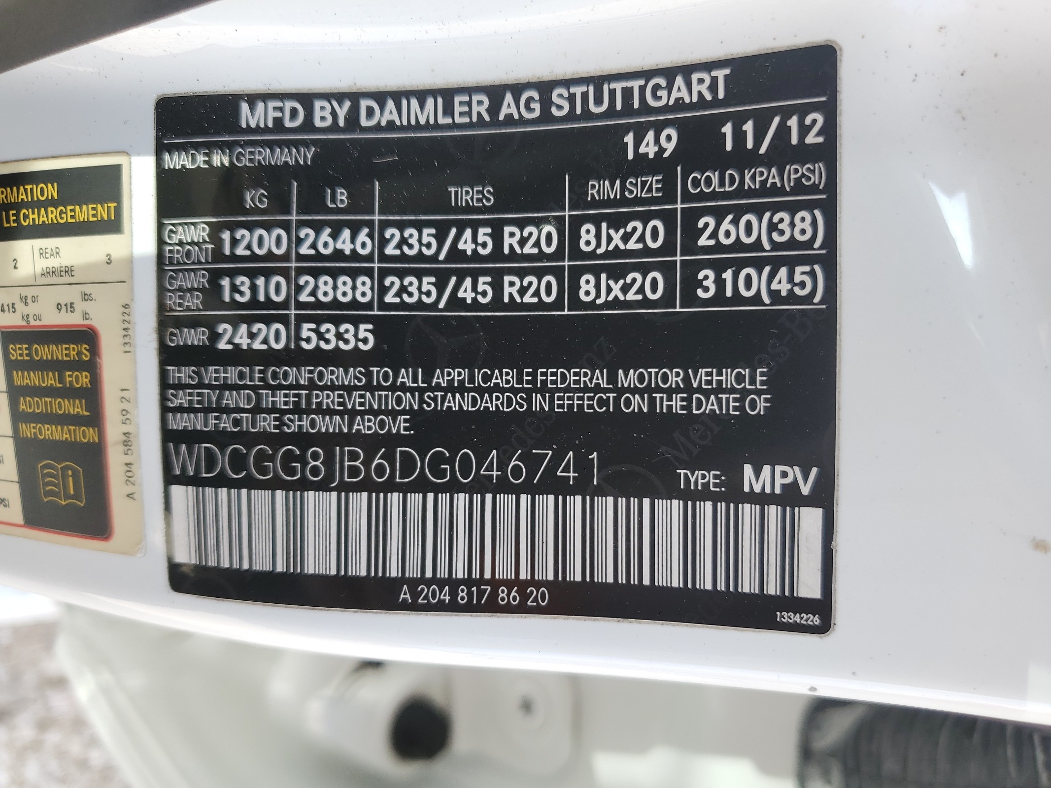 WDCGG8JB6DG046741 2013 Mercedes-Benz Glk 350 4Matic