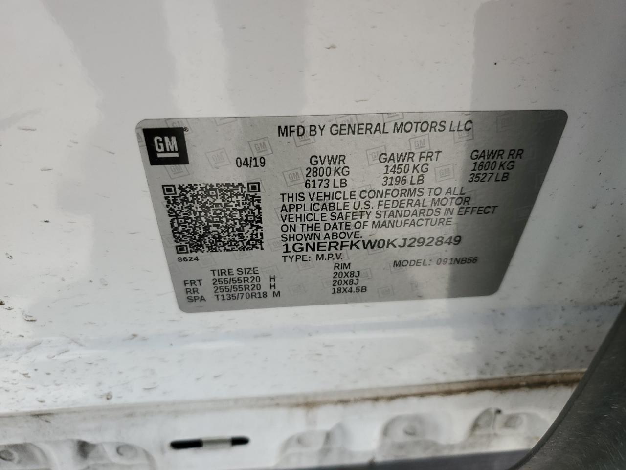 2019 Chevrolet Traverse Ls VIN: 1GNERFKW0KJ292849 Lot: 59525434