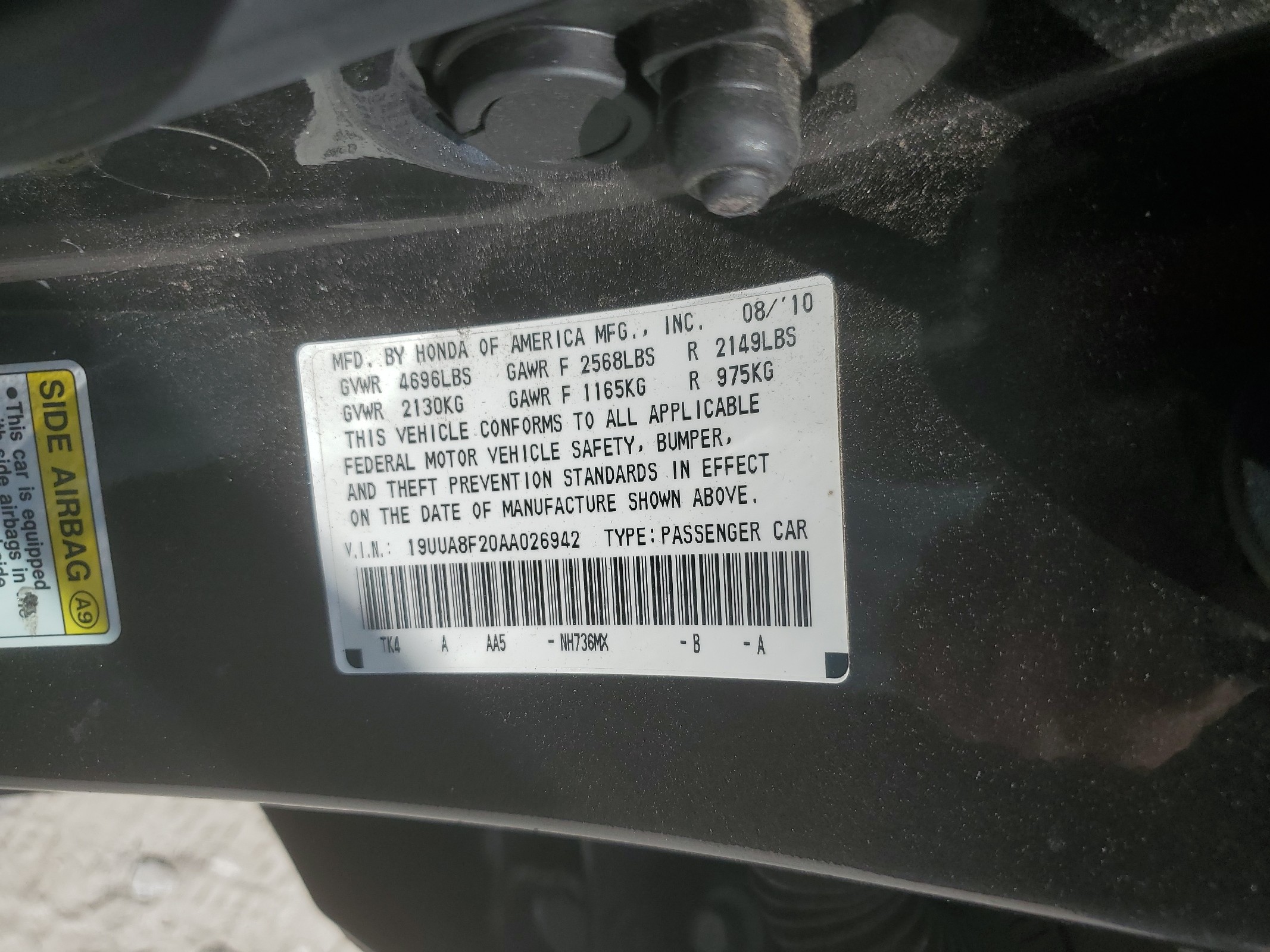 19UUA8F20AA026942 2010 Acura Tl