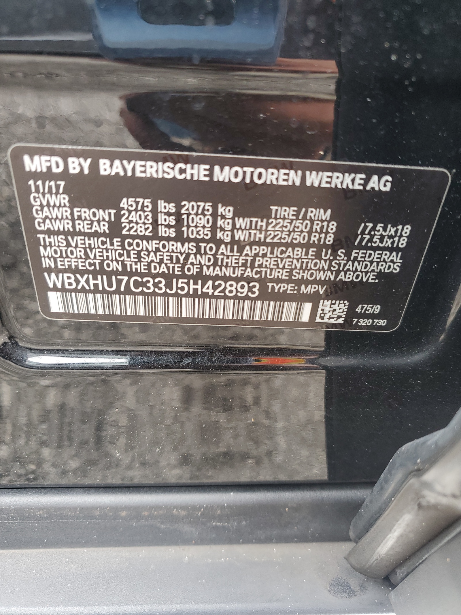 WBXHU7C33J5H42893 2018 BMW X1 Sdrive28I