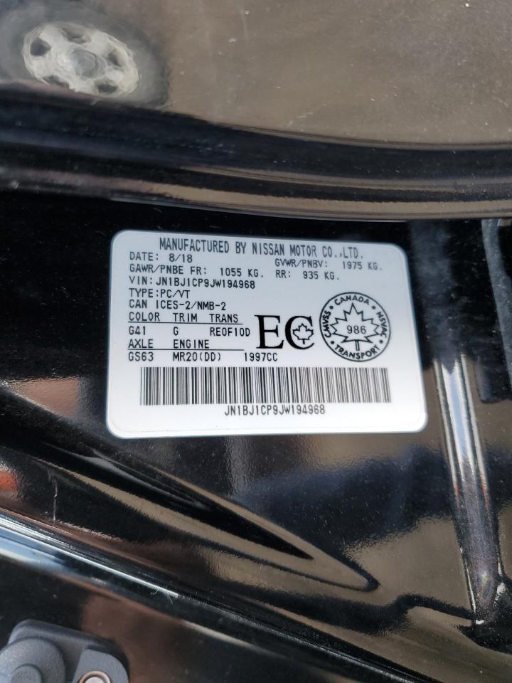 2018 Nissan Qashqai Black VIN: JN1BJ1CP9JW194968 Lot: 59088824