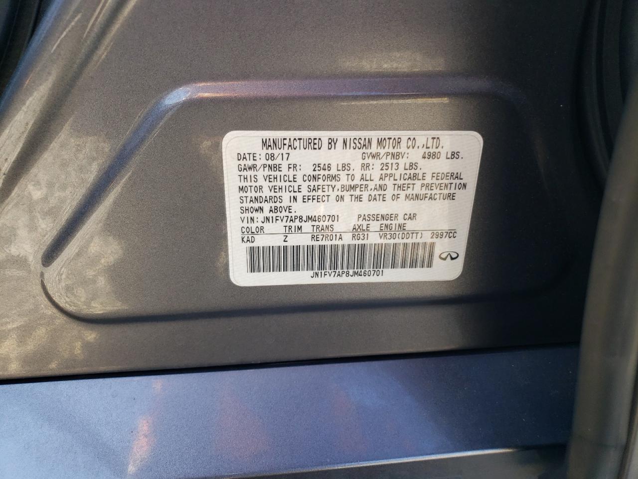 2018 Infiniti Q50 Red Sport 400 VIN: JN1FV7AP8JM460701 Lot: 60612094