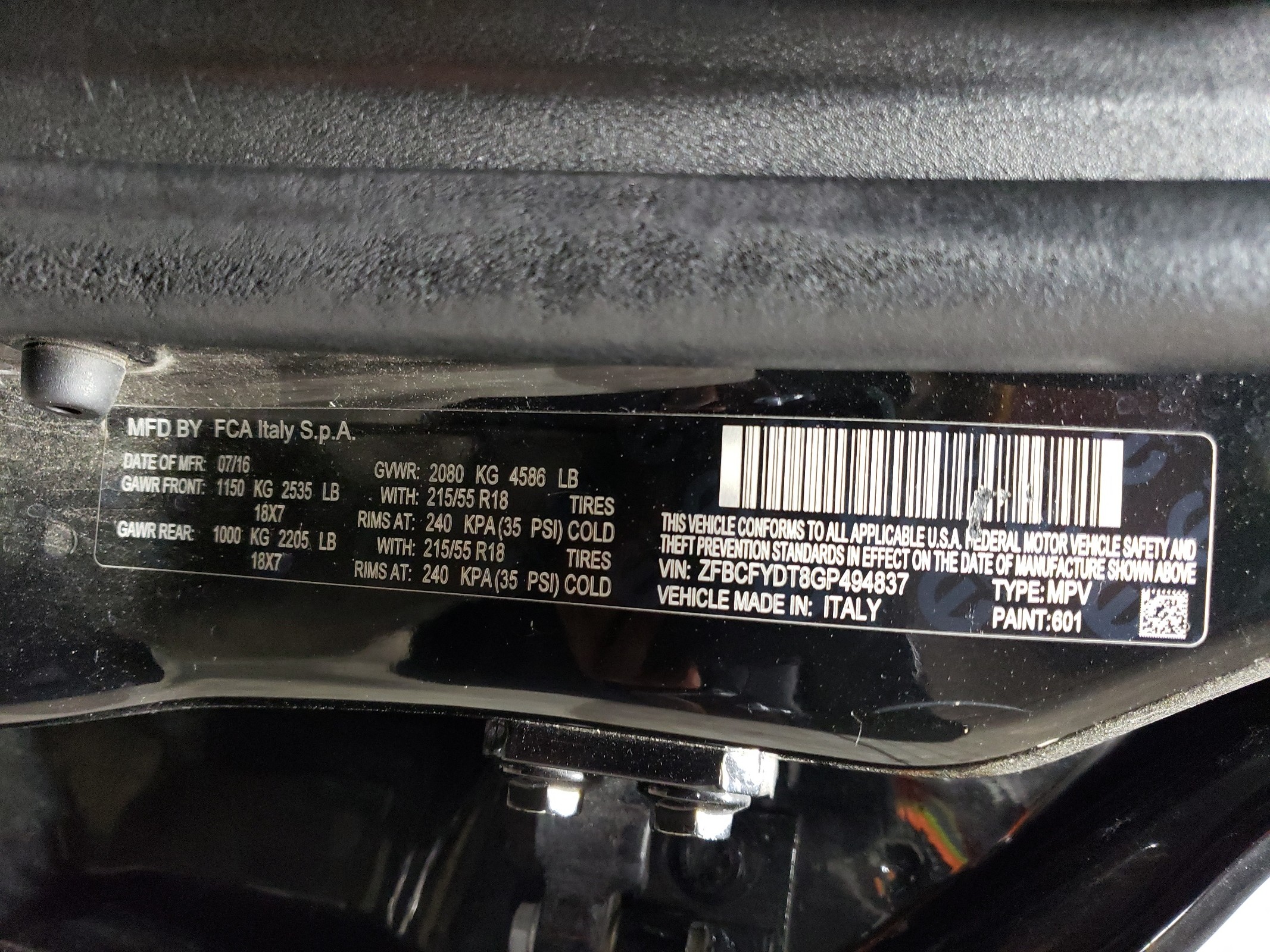 ZFBCFYDT8GP494837 2016 Fiat 500X Lounge