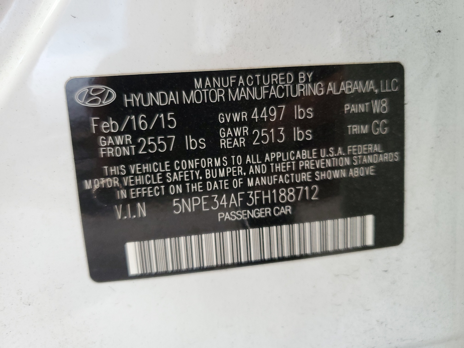 5NPE34AF3FH188712 2015 Hyundai Sonata Sport