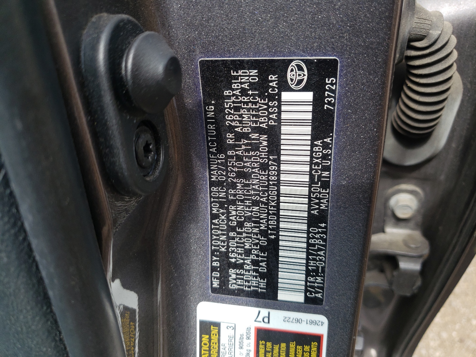 4T1BD1FK0GU189971 2016 Toyota Camry Hybrid 4T1BD1FK0GU189971 2016 Toyota Camry Hybrid