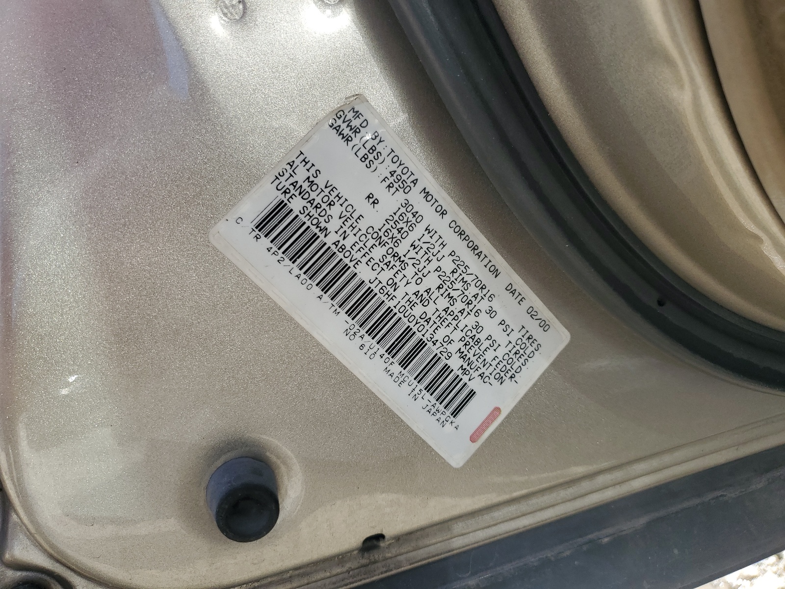 JT6HF10U0Y0134729 2000 Lexus Rx 300