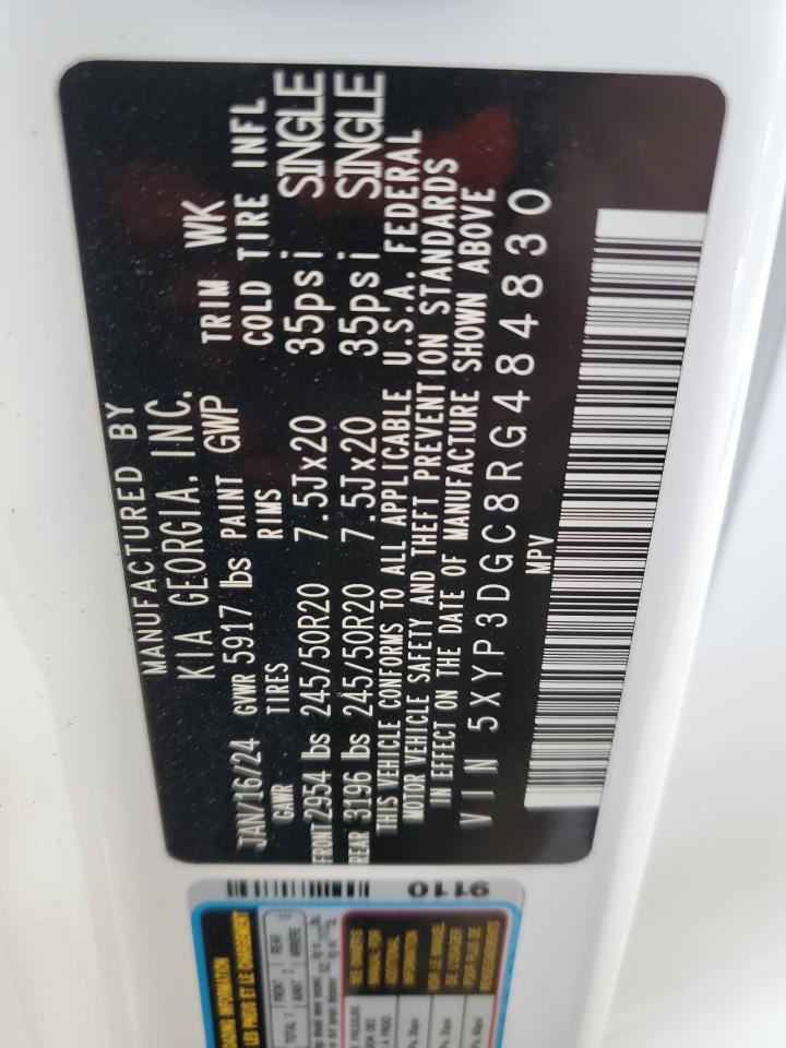 2024 Kia Telluride Ex VIN: 5XYP3DGC8RG484830 Lot: 57456294