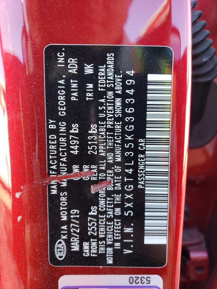 2019 Kia Optima Lx VIN: 5XXGT4L35KG363494 Lot: 57783634