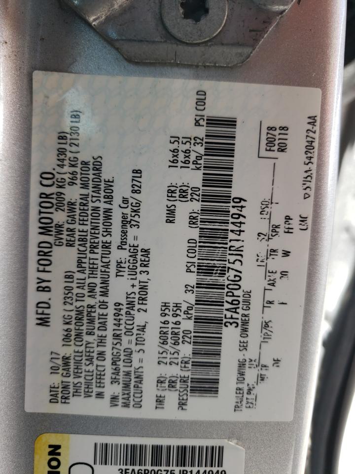 3FA6P0G75JR144949 2018 Ford Fusion S