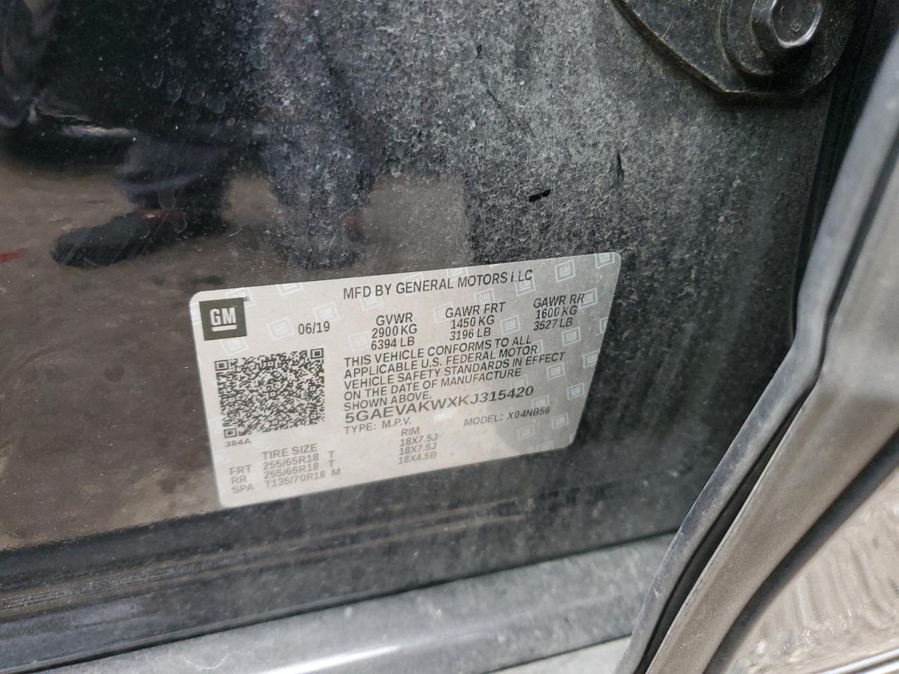 2019 Buick Enclave Essence VIN: 5GAEVAKWXKJ315420 Lot: 61026844