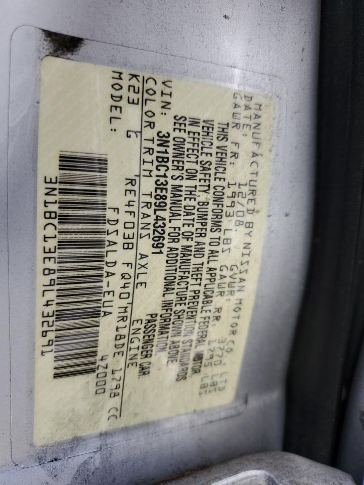 2009 Nissan Versa S VIN: 3N1BC13E89L432691 Lot: 56675874