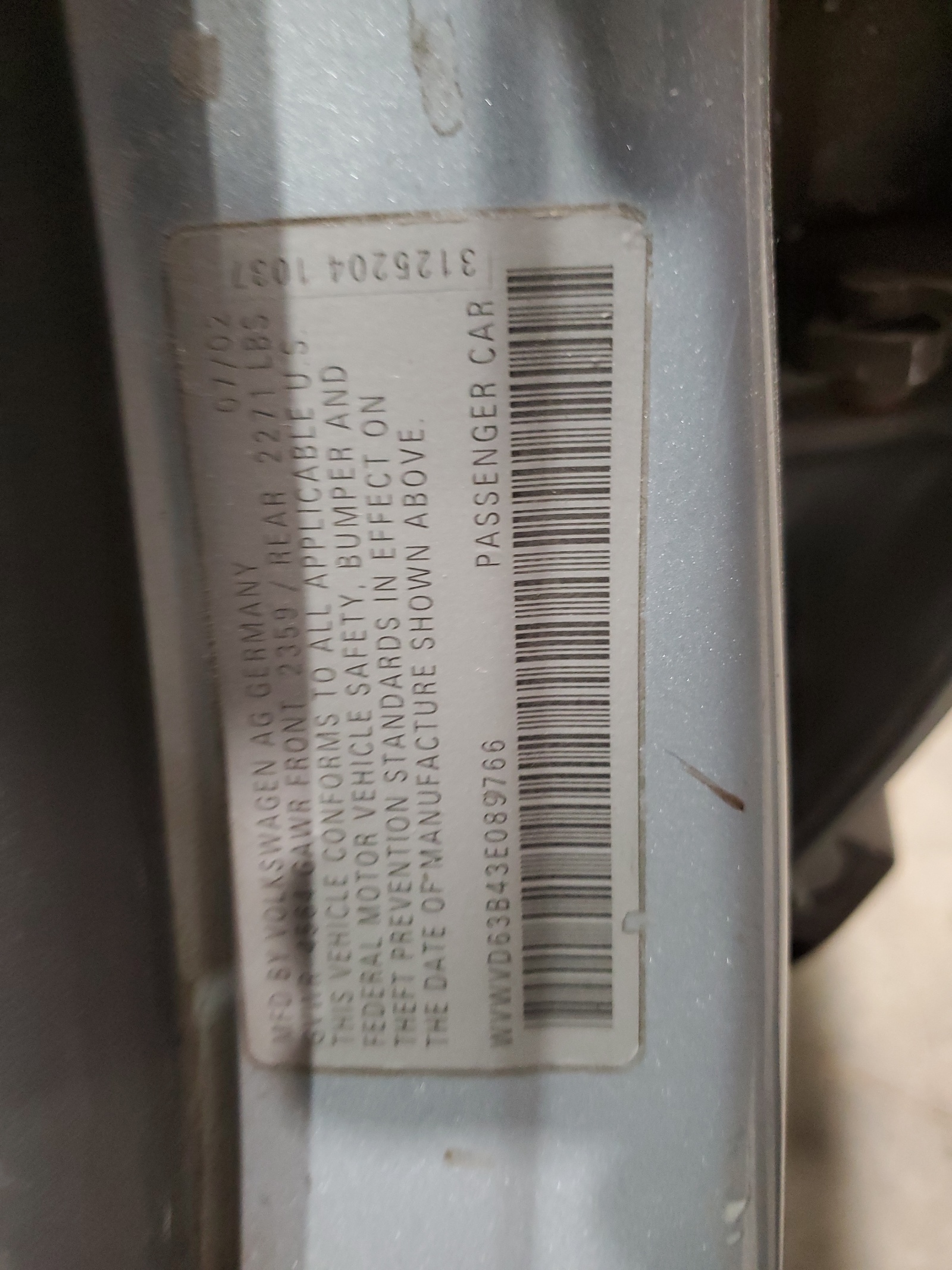 WVWVD63B43E089766 2003 Volkswagen Passat Gls