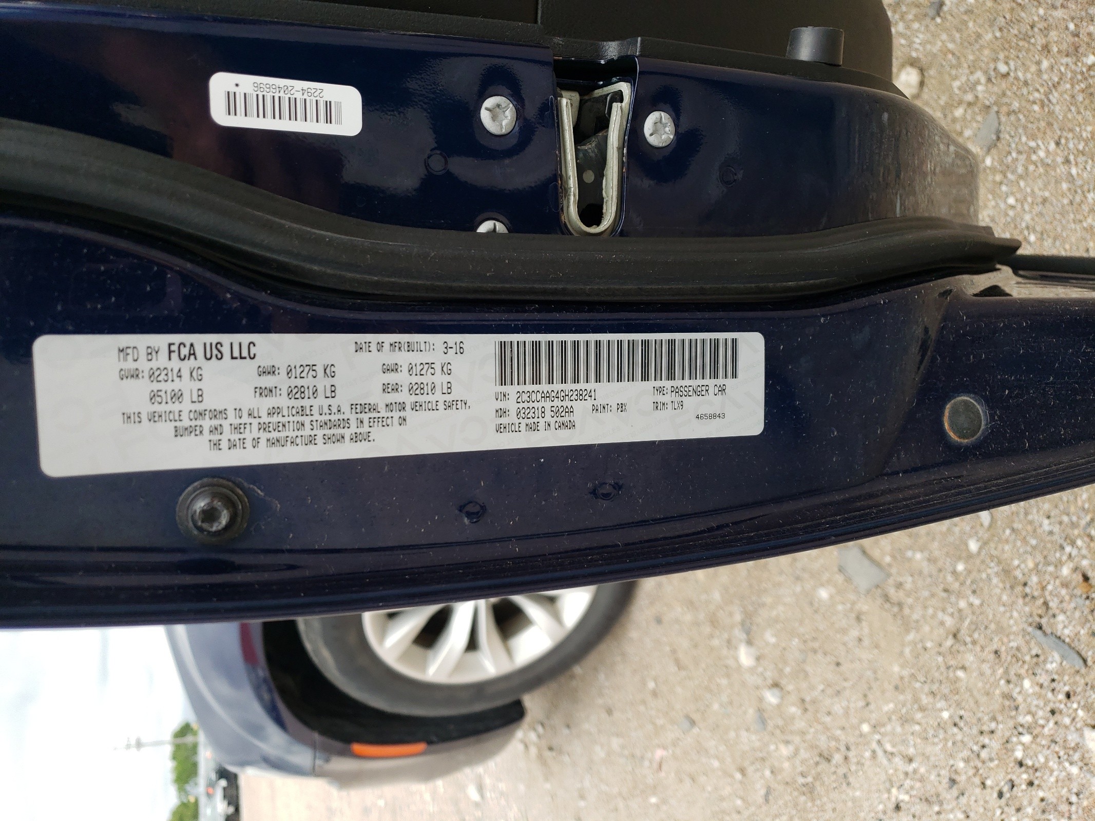 2C3CCAAG4GH238241 2016 Chrysler 300 Limited