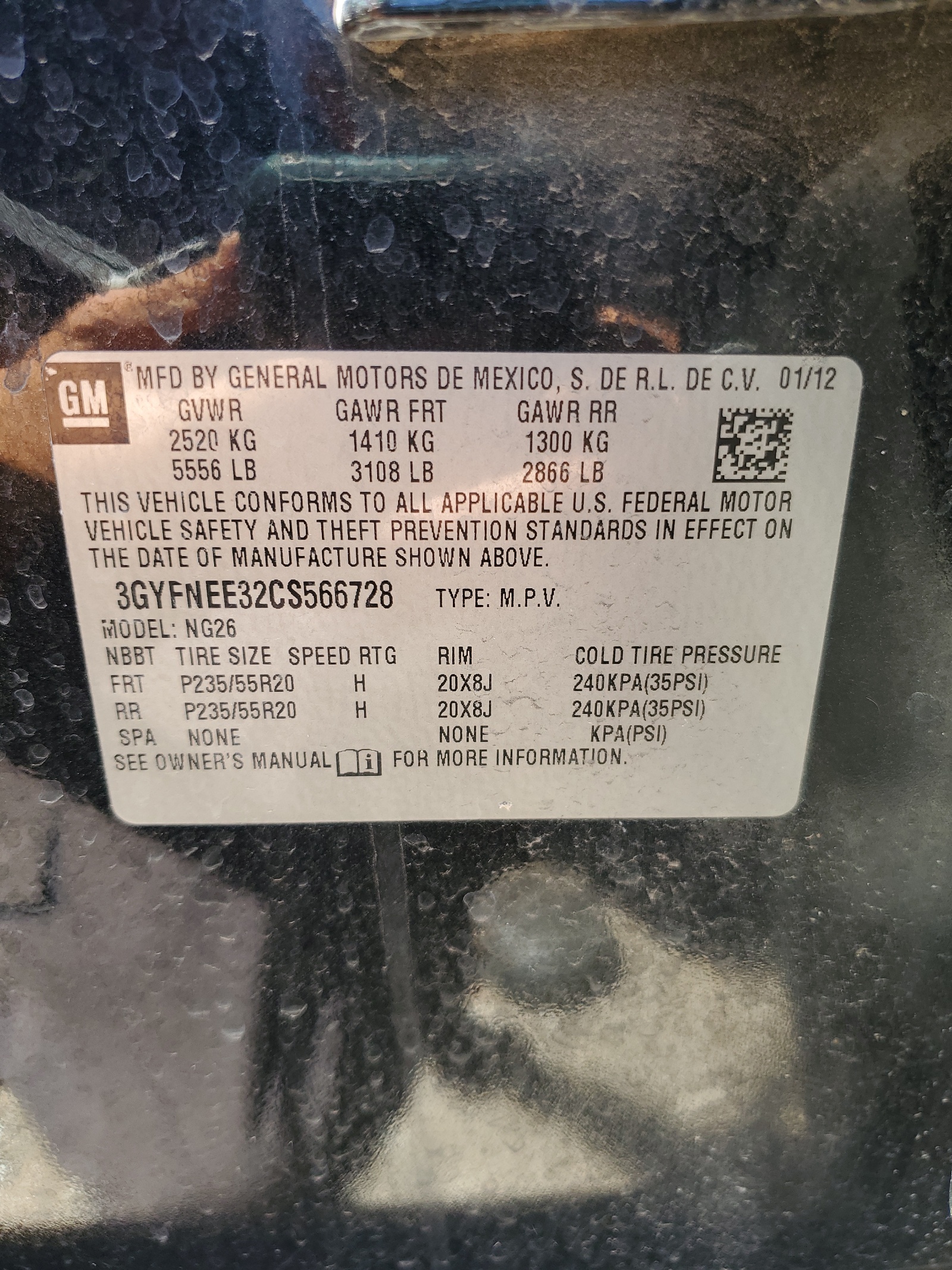 3GYFNEE32CS566728 2012 Cadillac Srx Performance Collection