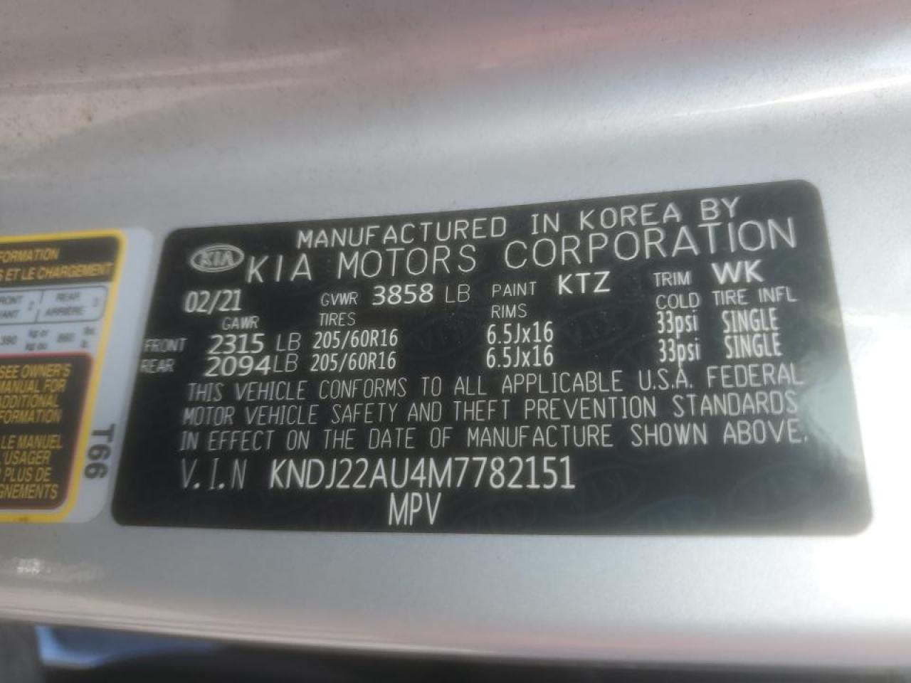 VIN KNDJ22AU4M7782151 2021 KIA SOUL no.12