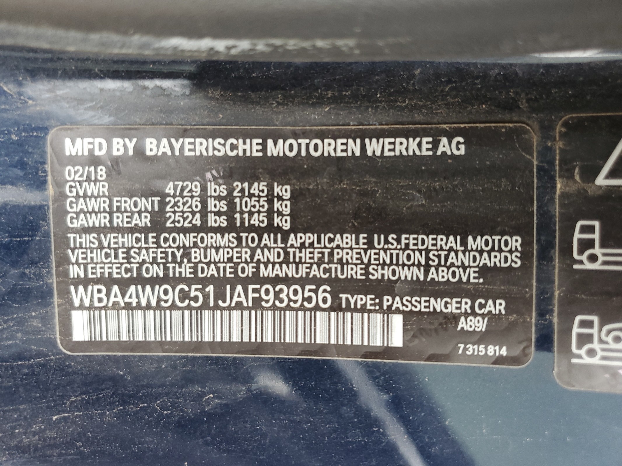 WBA4W9C51JAF93956 2018 BMW 440Xi