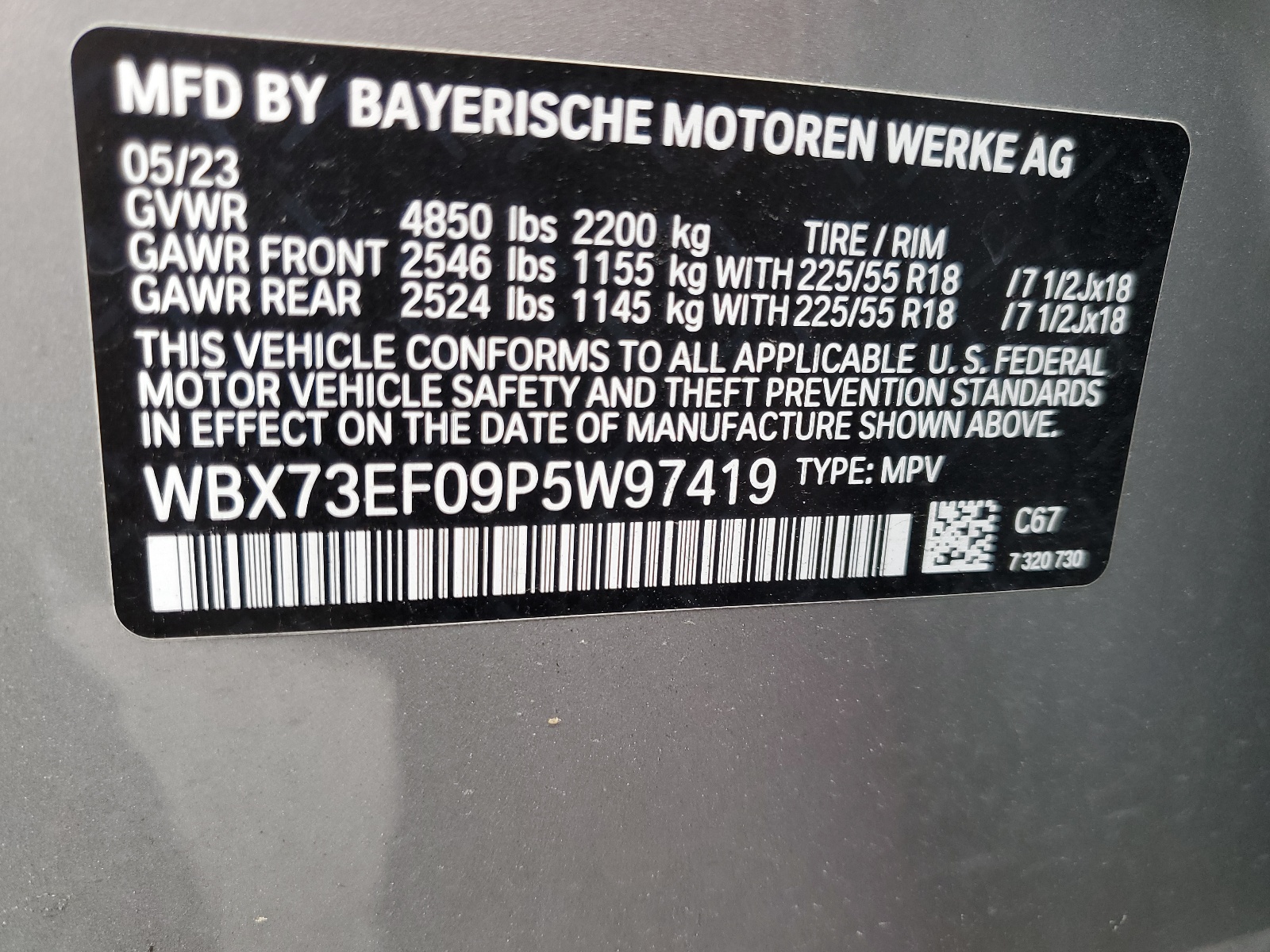 WBX73EF09P5W97419 2023 BMW X1 xDrive28I