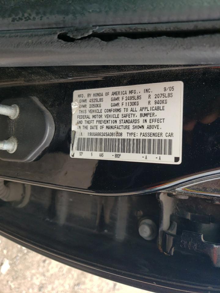 2006 Acura Tl VIN: 19UUA66245A081808 Lot: 58543814