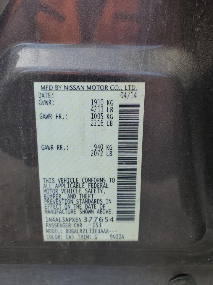 1N4AL3APXEN377654 2014 Nissan Altima 2.5