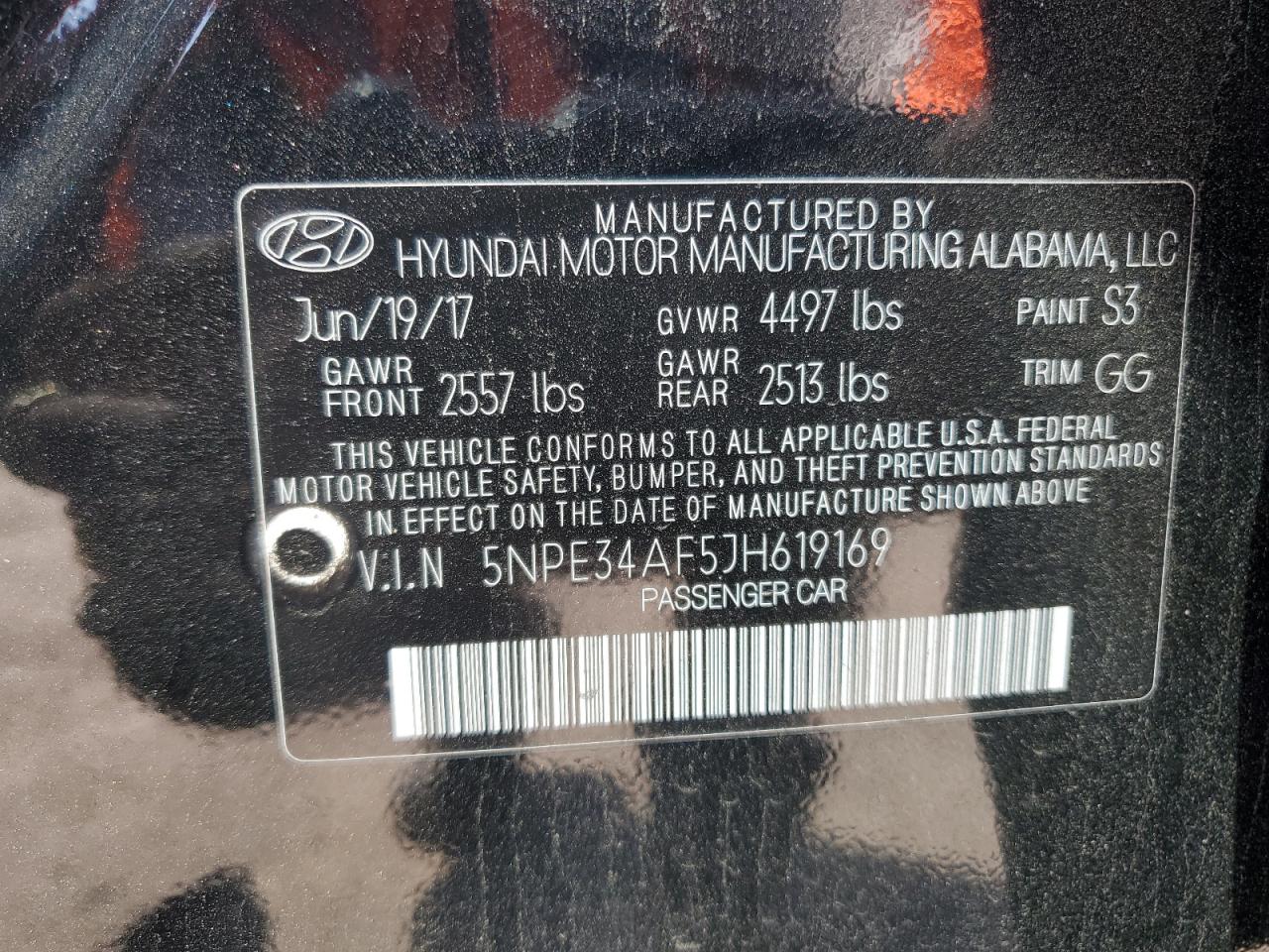 5NPE34AF5JH619169 2018 Hyundai Sonata Sport