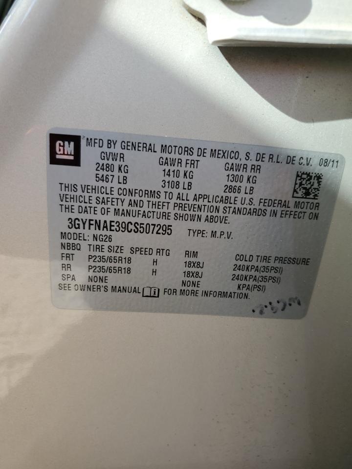 2012 Cadillac Srx Luxury Collection VIN: 3GYFNAE39CS507295 Lot: 59762484