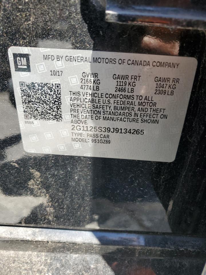 2018 Chevrolet Impala Premier VIN: 2G1125S39J9134265 Lot: 57729144