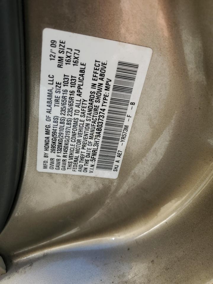 2010 Honda Odyssey Exl VIN: 5FNRL3H79AB037374 Lot: 58651244