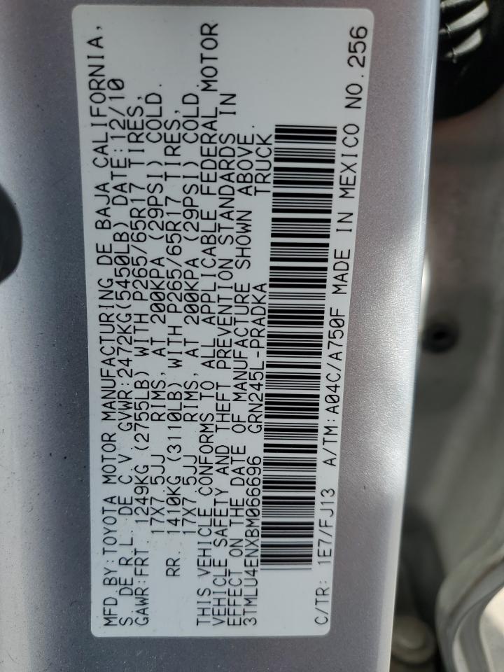 2011 Toyota Tacoma Double Cab VIN: 3TMLU4ENXBM066696 Lot: 57313254