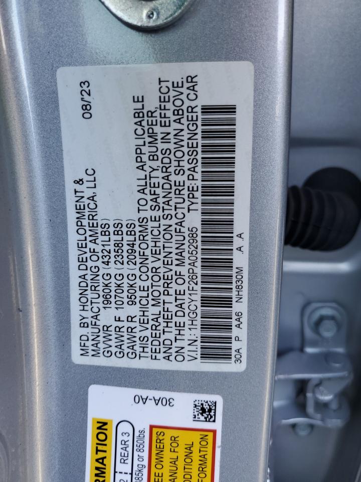 1HGCY1F26PA052985 2023 HONDA ACCORD - Image 12