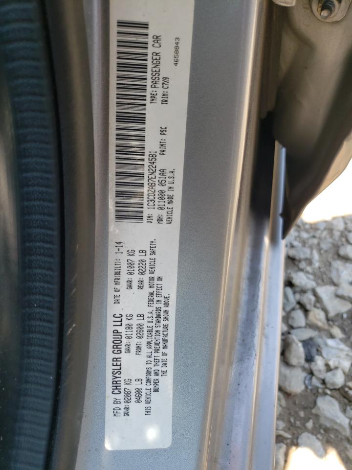 2014 Dodge Avenger Se VIN: 1C3CDZAB7EN224581 Lot: 60770704