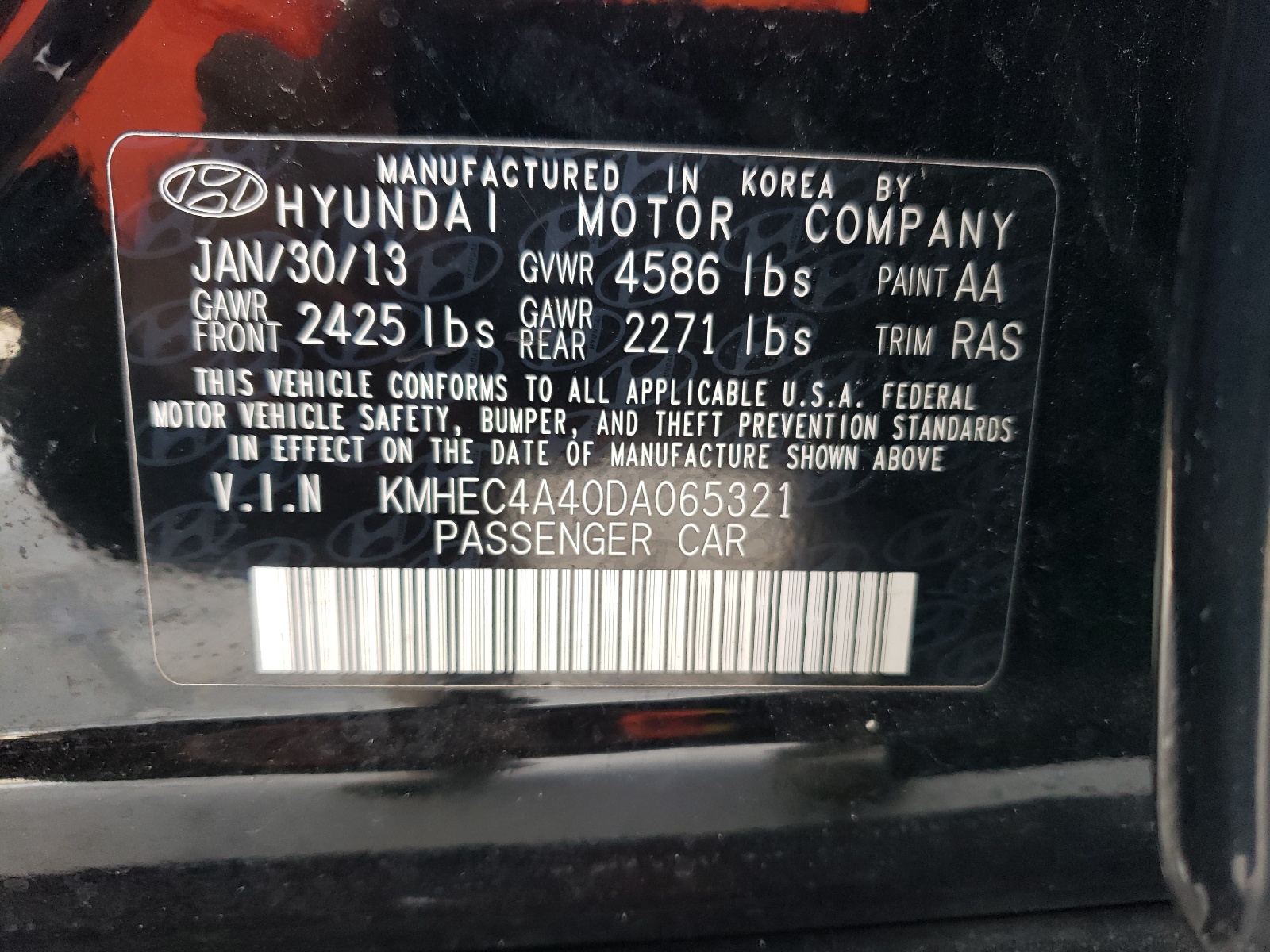 2013 Hyundai Sonata Hybrid vin: KMHEC4A40DA065321