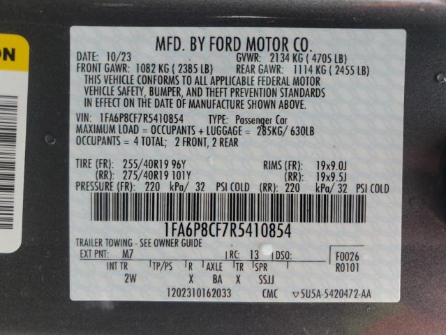 1FA6P8CF7R5410854 | 2024 Ford mustang gt