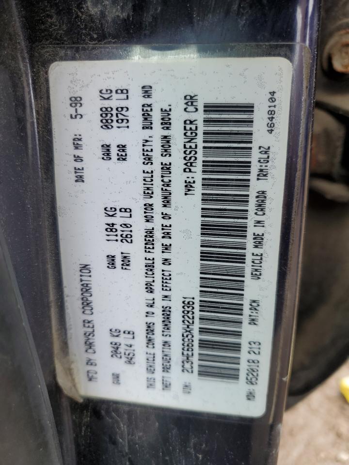 1999 Chrysler 300M VIN: 2C3HE66G5XH229361 Lot: 60289194