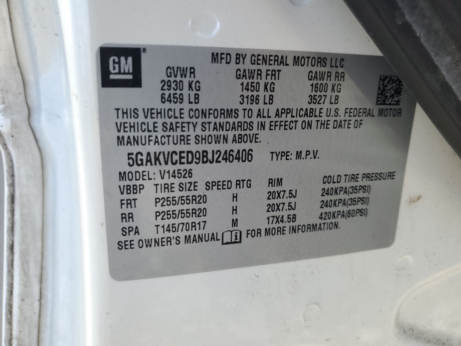 5GAKVCED9BJ246406 2011 Buick Enclave Cxl