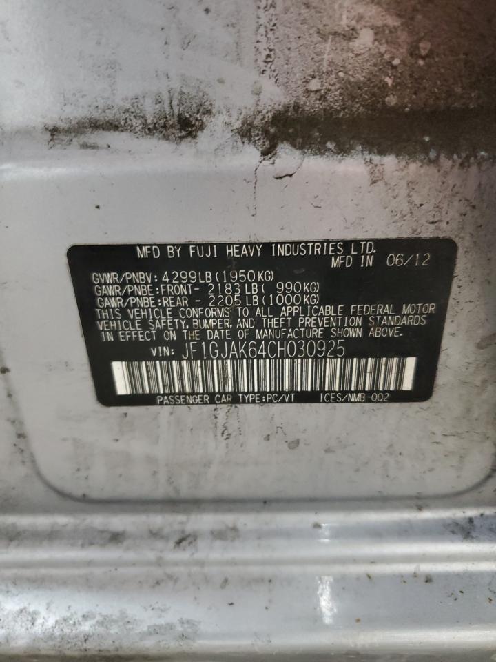 2012 Subaru Impreza Limited VIN: JF1GJAK64CH030925 Lot: 56950864