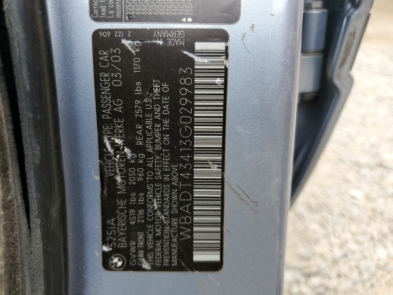 WBADT43413G029983 2003 BMW 525 I Automatic