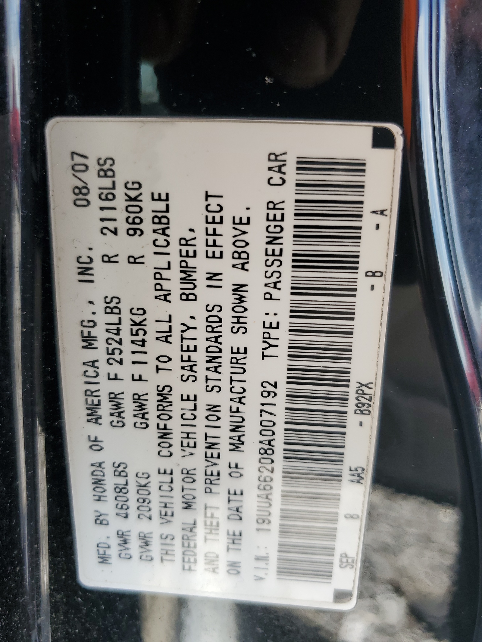 19UUA66208A007192 2008 Acura Tl