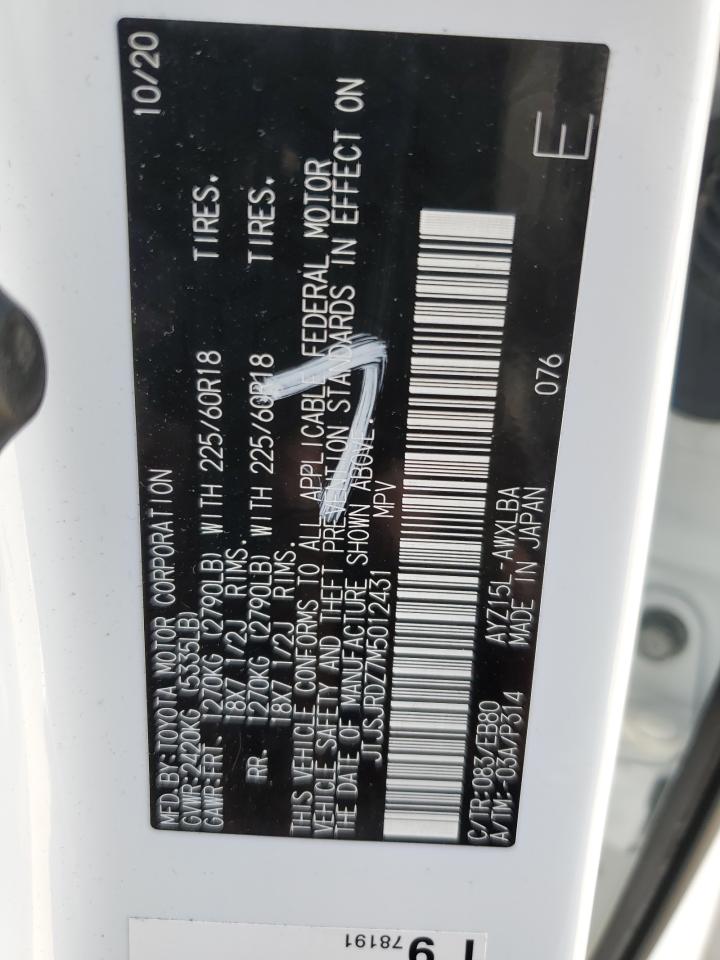 2021 Lexus Nx 300H Base VIN: JTJSJRDZ7M5012431 Lot: 60228914